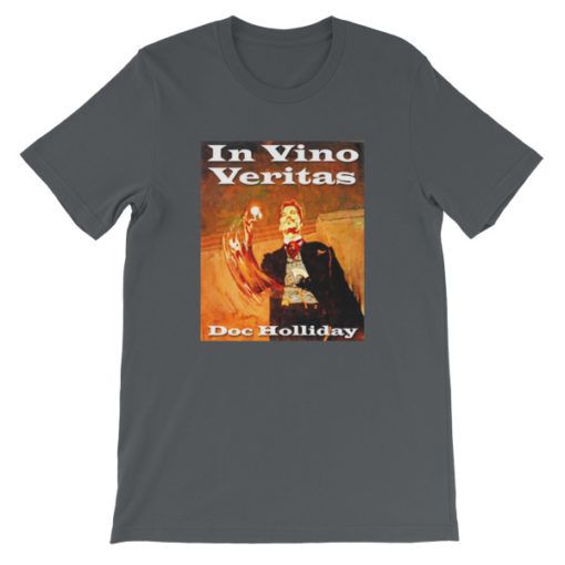 In Vino Veritas Doc Holliday T-Shirt - Dark Gray